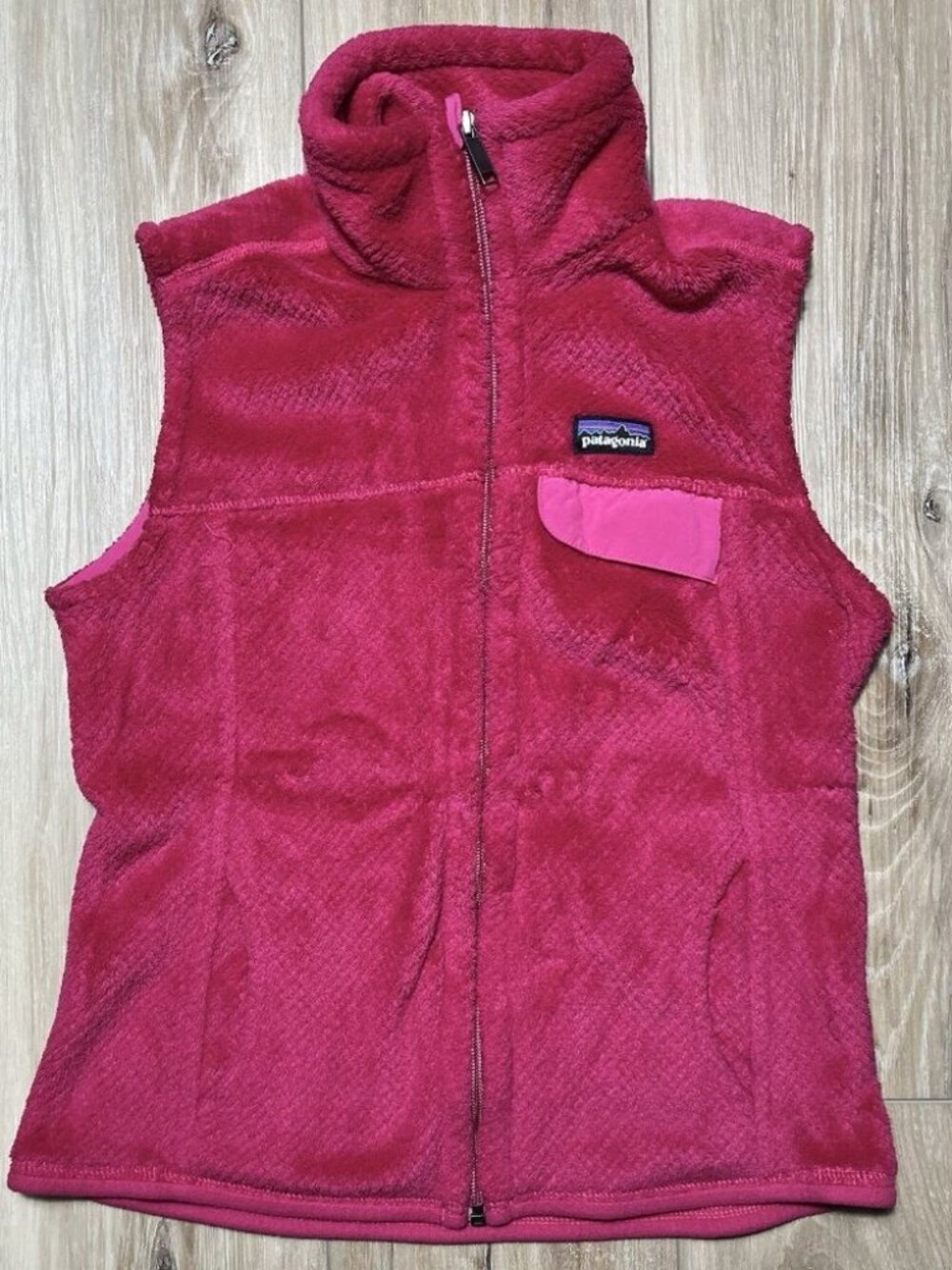 Patagonia Re-Tool Polartec Fleece Zip Up Pink Vest - Women Size Small
